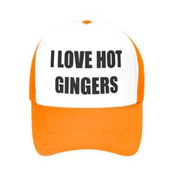 Diputer Funny Trucker Hat - I-Love-Hot-Gingers - Crazy Party Gag Gifts Vintage Men Womens Snapback Baseball Caps Orange