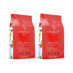 Lifeboost Coffee Whole Bean & Ground Coffee - 2 Pack Bundle - Low Acid Dark Roast x 2