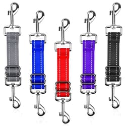 YUEPET Dog Safety Collar Clips 5 Pack Adjustable Prong Collar Backup Clip Reflective Double Ended Backup Clasp Leash Connector for Dog Harness to Collar Safety Clip