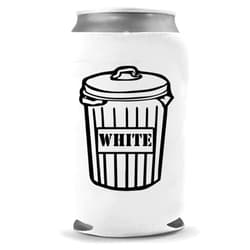 Cool Coast Products White Trash Beer Coolie - Funny Gag Party Tailgating Gift Beer Can Cooler | Funny Joke Drink Can Cooler | Beer Beverage Holder | Craft Beer Gifts Home | Quality Neoprene Can Cooler