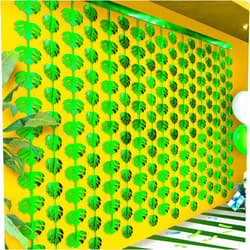 Fcuadro Facudro 3Pcs Hawaiian Tropical Party Decorations Green Palm Leaves Garland 3.3X6.6Ft Foil Fringe Curtains Backdrops for Wild One Birthday, Safari, Luau, and Jungle Forest Dinosaur Parties