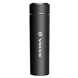 HOHCA Car Travel Mug for Volvo V90 facelift 2020, 500ML Tumbler 304 Stainless Steel Leakproof LED Temperature Display Vacuum Flask Insulating Hot or Cold Portable Thermal Mug,Black-A