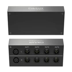 Cubilux 4-Way Balanced XLR Splitter Box, Passive Stereo 2-In-8-Out Audio Distributor for Studio, Live, Mixer, Amplifier, Preamps, Powered Speaker