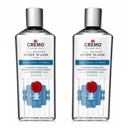 Cremo Rich-Lathering Blue Cedar & Cypress Body Wash, A Woodsy Scent with Notes of Lemon Peel, Cypress and Cedar, 16 Oz (2-Pack)