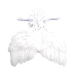 Nishine 2 PACK White Newborn Fuzzy Feather Angel Wings + Headband Set for Baby Cosplay Girls Costume Photography