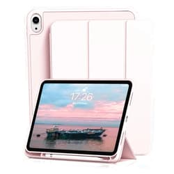 Kenke for iPad 10th Generation Case 2022 with Pencil Holder, iPad 10.9 Inch Case with Soft TPU Back Shell Hybrid Slim Trifold Stand Protective Cover Support Touch ID Auto Wake/Sleep (Pink)