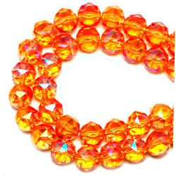 DIQIO 12mm Sparkle Crystal Beads for Jewelry Making - Faceted Round Loose Beads for Bracelets(47-50pcs, Gold Magenta)