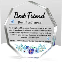 LuoHere Best Friend Birthday Gifts BFF Bestie Gifts Friendship Gifts for Best Friends Graduation Christmas Gifts for Best Friend Soul Sister Thank You Gift for Best Friends Definition Acrylic Decorative Signs