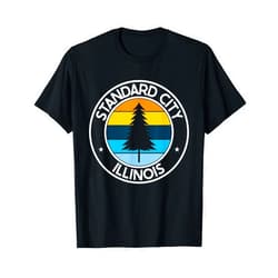 Illinois IL USA City Pride Pine Tree Retro Sunset Standard City Illinois IL Retro Style Tree Sunset T-Shirt