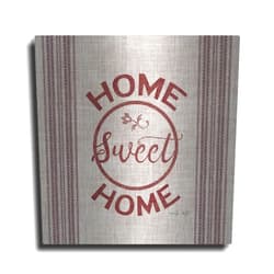 Luxe Metal Art 'Home Sweet Home Embroidery' by Cindy Jacobs, Metal Wall Art, 12