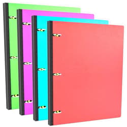 JISUSU Telescoping 3 Ring Binder - 4PCS, Portable Plastic Binder with Telescoping Spine, 3 Ring Binder with Foldable Front Cover Holds 8.5