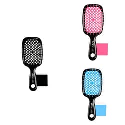 FHI Heat Unbrush Wet & Dry Detangling Hair Brush Bundle, Black/Pink/Light Blue
