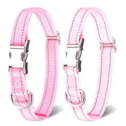 ESGPET Dog Collar Strap, 2 Pack Reflective Replacement Strap for Shock Collar, Compatible with Nearly All Brands and Models of Electric Collars (Pink)