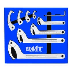 Orion Motor Tech 8pc Adjustable Pin Spanner Wrench Tool Set, Spanner Nut Wrench Tools with Changeable Heads for Pipes Heating Cars, Coilover Hook Wrenches for Suspension System, 3/4