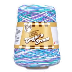 Spinrite Lily Sugar'n Cream Cone Yarn Beach Ball Blue Ombre