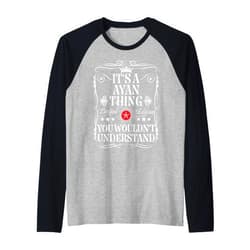 Funny Vintage Ayan Name T-Shirts And Gifts Ayan Name Its A Ayan Thing You Wouldn't Understand Raglan Baseball Tee