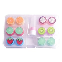Healifty Contact Lens Case Cute Fruit Contacts Colored Lenses Case Container Holder Storage Box Travel Kit 6 Pack (Tweezers and Applicator Set Included)