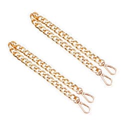 PH PandaHall 2pcs 23” Bag Chain Replacement Golden Flat Chain Strap with Alloy Swivel Clasps Handbag Chain Straps Metal Bag Strap Replacement Purse Clutches Handles for Handbag Purse Tote Wallet