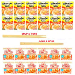 Ruthy's Outlet Maruchan Ramen Instant Chicken Soup 12 Noodles Cups & 12 Nissin cup Chicken Noodles Flavor Lunch / Dinner Variety, 24 Count, 2 Flavors
