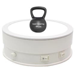 ANUU Motorized Rotating Display Stand, 11.8 Inches Electric Turntable, Revolving Base for 360 Degree Product Images or Jewelry, Collectible Display,White