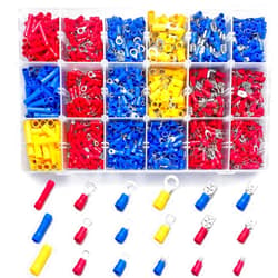 Sopoby 1200PCS Electrical Connector Kit-Sopoby Automotive Insulated CrimpTerminals Connectors for Wiring Mixed Ring Fork Spade Butt Connector Set