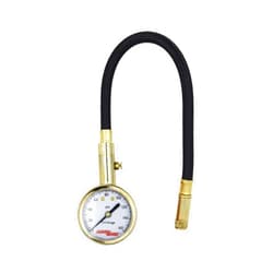 Accu-Gage Tire Gauge – (0-160 PSI) Tire Pressure Gauge with 11 in Braided Air Hose Straight Air Chuck - ANSI Certified/Bleeder Valve for Motorcycle/Car/Truck Tires
