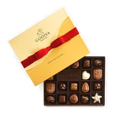 Godiva Chocolatier Chocolate Gift Box with Red Ribbon - 18 pc Assorted Milk, White and Dark Chocolates - Elegant Candy Box Treat for Women or Men, Easter Candy