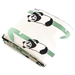 Moyra Collective Oeko-TEX Certified Knitted 100% Cotton Blanket | Soft, Cozy & Breathable Newborn & Infant Swaddle Blanket | Cute Animal Prints| Lightweight, Stroller, Crib, Receiving Blanket (Pandas)