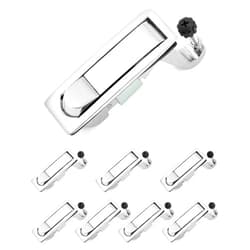 QWORK 8PCS Compression Latch Lock Trigger Latch Lock, Zinc Alloy Adjustable Lever Hand Operated Compression Latch Flush Silvers for Electrical Enclosures and Boats