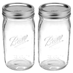 Ball Quart (32oz) Jar with Silver Lid, Wide Mouth, Set of 2