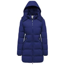 WenVen Women's Warm Thickened Parka Coat Winter Puffer Jacket with Removable Hood