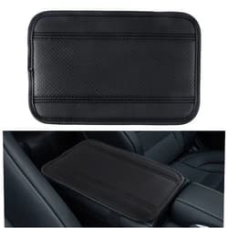 Amiss Car Center Console Pad, Universal Waterproof Car Armrest Seat Box Cover, PU Leather Auto Armrest Cover Protector，Vehicle Interior Accessories fits SUV/Truck/Car (Black)