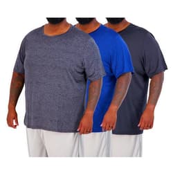 Real Essentials 3 Pack: Men’s Big & Tall Tech Stretch Long-Sleeve & Short-Sleeve Dry-Fit T-Shirt (3XT-5XT)