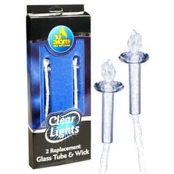 Ner Mitzvah Replacement Wicks for Glass Paraffin Shabbat No Mess and Premium Quality Candle Holder Cup with Glass Tubes (Pack of 2)