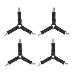 CHEERYMAGIC 4 PCS Bed Sheet Straps Adjustable Elastic Fasteners with Metal Clips Heavy Duty Sheet Gripper Clips P1-CDGDD
