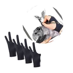 CAISGATO 4PCS Slim Style 3-Layer Two Finger Sketching Gloves - Perfect for Paper, iPad, and Graphics Drawing Tablets - Left and Right Hand Compatible - (Medium)
