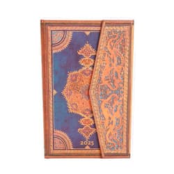 Paperblanks Safavid Indigo 12-Month Calendar 2025 Mini Horizontal with Folding Envelope