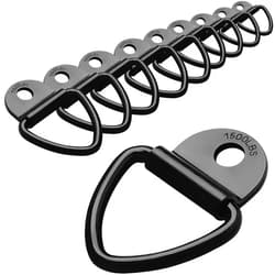 Seven Sparta Tie Down Anchors for Truck, Trailer, Warehouse, Boat, 10 Pack of Heavy Duty Steel V Ring Bolts, Tie Down Rings（Black）
