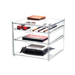 InterDesign iDesign The Sarah Tanno Collection Tall Plastic Cosmetic Drawer Organizer, Clear