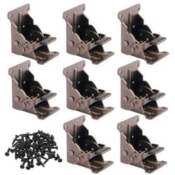GENHAKON 8 Pack Folding Leg Brackets, Folding Table Leg Bracket, Self-Locking Hinge, Foldable Support Bracket with Screws for DIY Tables, Beds, Folding Workbenches, by GENHAKON