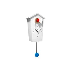 KOOKOO Birdhouse White, modern design cuckoo clock with 12 natural bird voices or cuckoo call