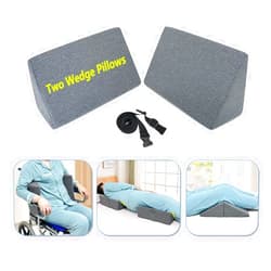 KAAMOS Positioning Wedge Pillow for Side Sleeping Bed Wedges for Adults (2 in 1) Bed Sore Turning Wedges for Elderly Bed Foam Incline Wedge Positioning Pillows for Bedridden After Surgery