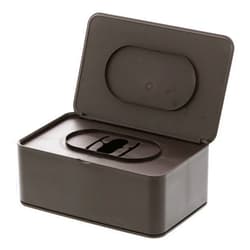YAMAZAKI home 3256 Home Acrylonitrile Butadiene Styrene (ABS) Wet Tissue Case-Wipe Dispenser Storage Box Container, Rectangular, One Size, Brown