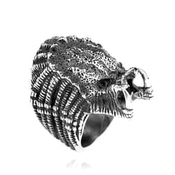 ZMY Home Fashion Mens Jewelry Rings, Alien Predator Design 316L Stainless Steel Ring for Men (8)