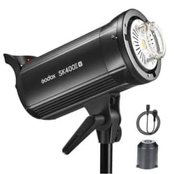 Godox SK400II-V Studio Flash Strobe, 400W 2.4G Wireless X System GN65 5700K Monolight with LED Modeling Lamp, Bowens Mount, 0.1-1.5s Recycle Time - 110V