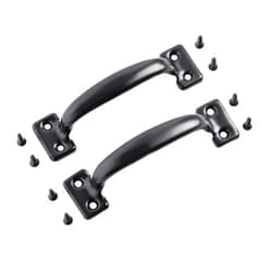 HOME MASTER HARDWARE 2 Pack 5-3/4 inch Pulls Gate Pull Door Handle Metal Drawer Handles for Kitchen Cabinets Furniture Wardrobe Black