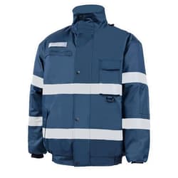 BLKNIGHTS Safety Jacket for Men Waterproof Class 3 High Visibility Reflective Winter Bomber Jacket with Hood