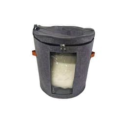 JEFEE Hat Storage Box Travel Cap Boxes Cowboy Hat Organizer with Handle Grey