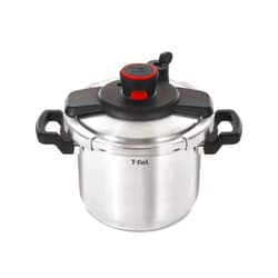 T-fal Clipso Stainless Steel Pressure Cooker 8 Quart, Induction Compatible, Secure locking System, One Hand System, Fast Cooking, Recipe Book Included, Cookware, Pots and Pans, Dishwasher Safe, Silver