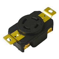 OCS Parts OCSParts L15-20LR Grounding Locking Receptacle, 20A 250V AC, 3 Pole 4 Wire, cUL Listed, NEMA L15-20